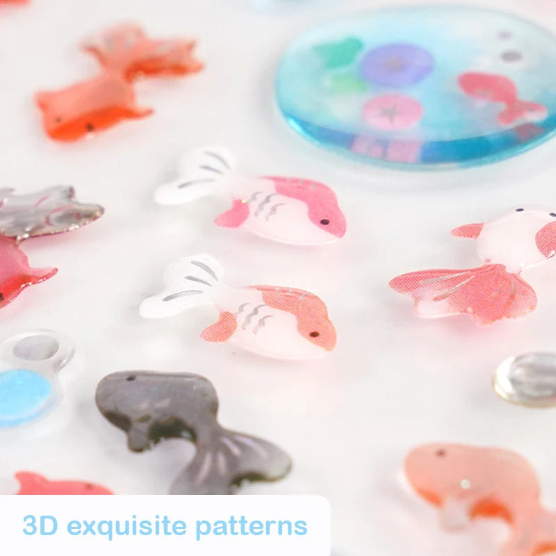 Hot Sale 1Pc Japan Goldfish Epoxy Crystal Glue Sticker Phone Case Sticker Diary Notebook Decoration Creative Gifts