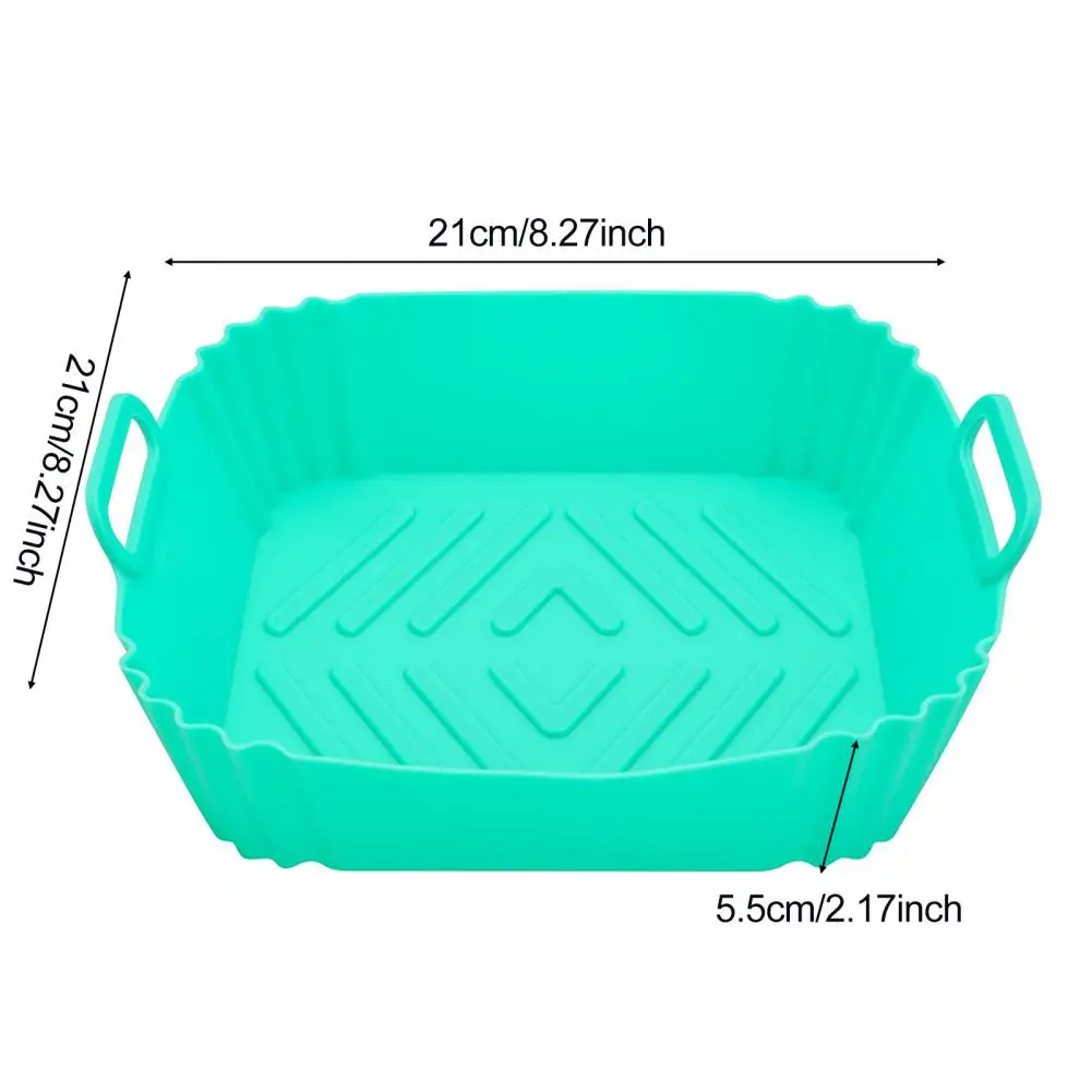 مقلاة هوائية مربعة من السيليكون بطانات مقلاة هوائية من السيليكون لصينية خبز مربعة سلة مقلاة هوائية صغيرة قابلة لإعادة الاستخدام للمطبخ الصحي #6