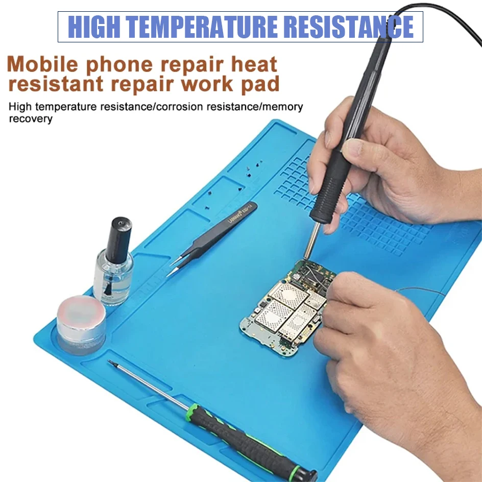 Antistatic Soldering Mat ESD Heat Resistant Insulation Work Mat Soldering Station Kit Silicone Repair Pad Maintenance Platform