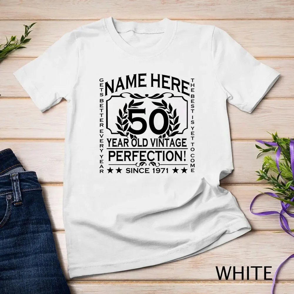 53th Birthday TShirt Personalise with Any Name Age Year Ideal Gift Personalised Classic Man Woman Vintage Streetwear Short-sleev