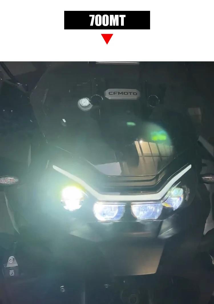 Suitable for CFMOTO 700MT motorcycle headlight upgrade and modification LED matrix lens dual light