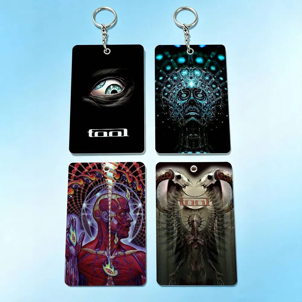 

T-TOOLS Heavy Rock Band Card Holder Men And Womenn Universal Antirust Keychain Learther Access Drop Key Tag Ring