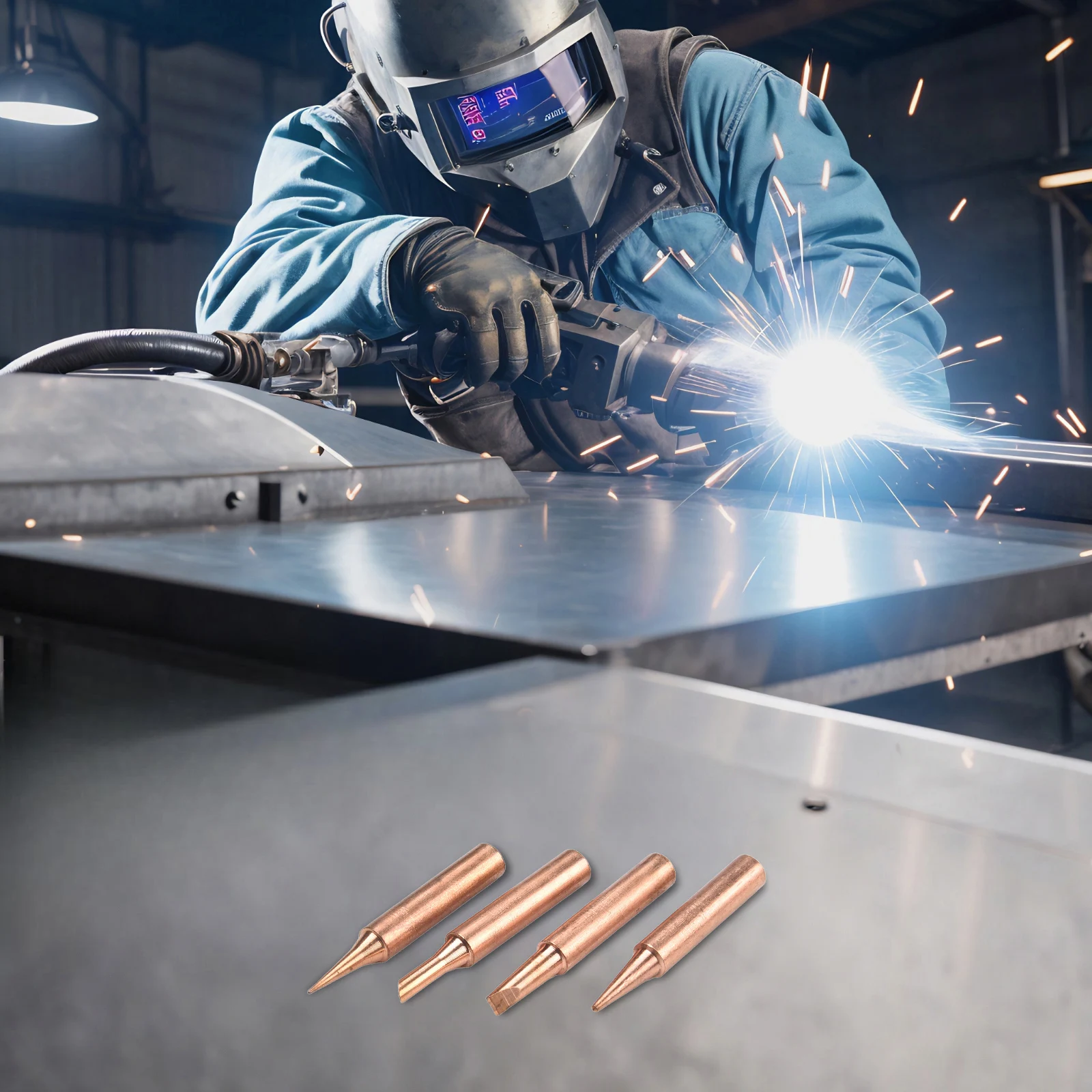 12Pcs 900M-T Pure Copper Soldering Iron Tip Lead-free Solder Tips Welding Head Soldering Tools For 936 Rework Station