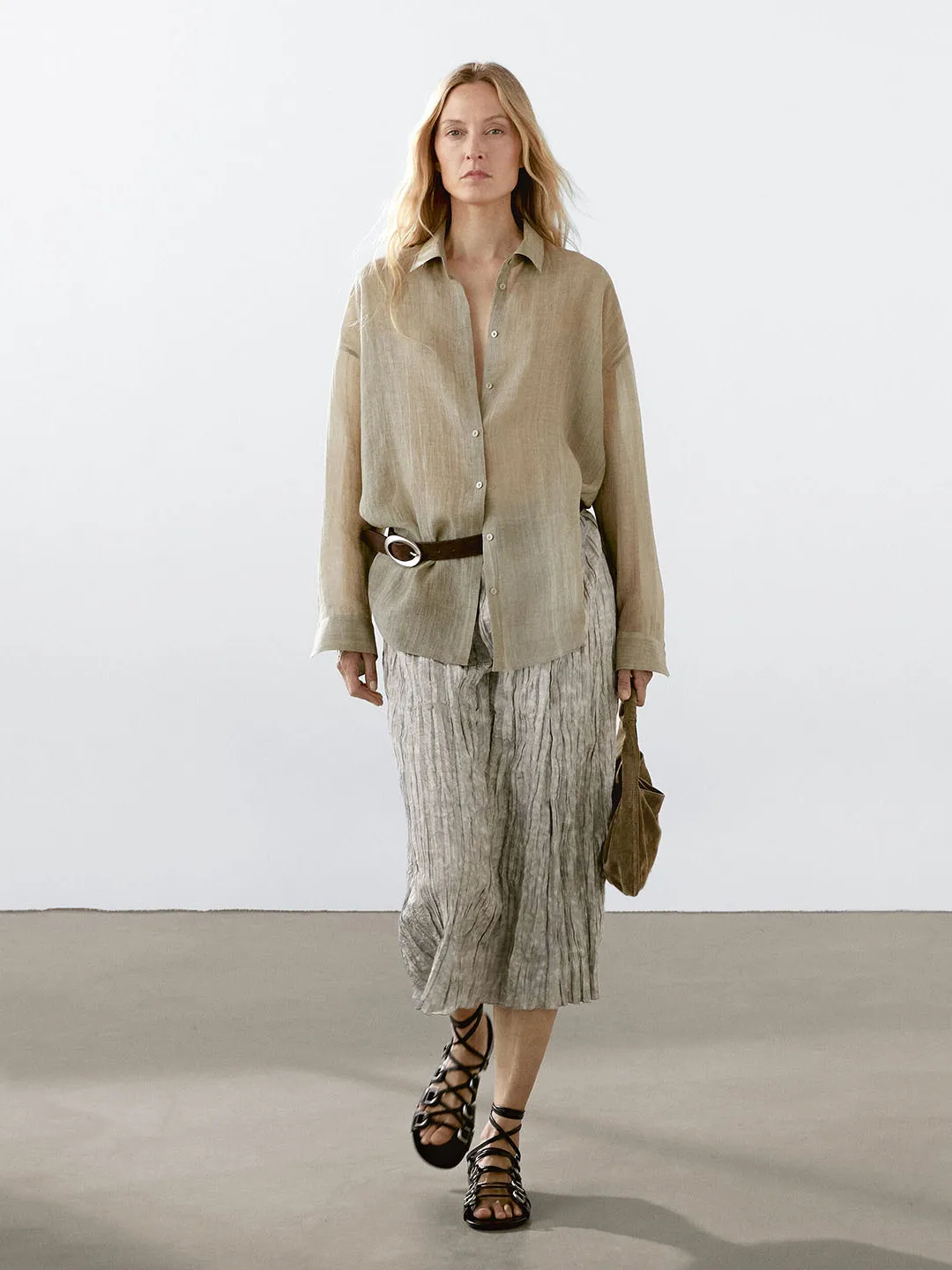 

Новинка лета: Плиссированная юбка миди с драпировкой и фактурой, однотонная, во французском стиле, для повседневной носки