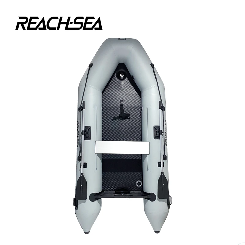 Reach-Sea, venta al por mayor, barco de pesca inflable de goma de Pvc personalizado, ligero, barato, con remos de aluminio