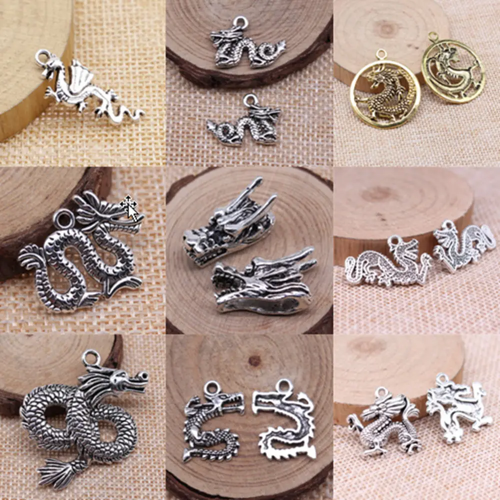 Dragon Charms For Jewelry Making DIY Pendants For Gift Bulk