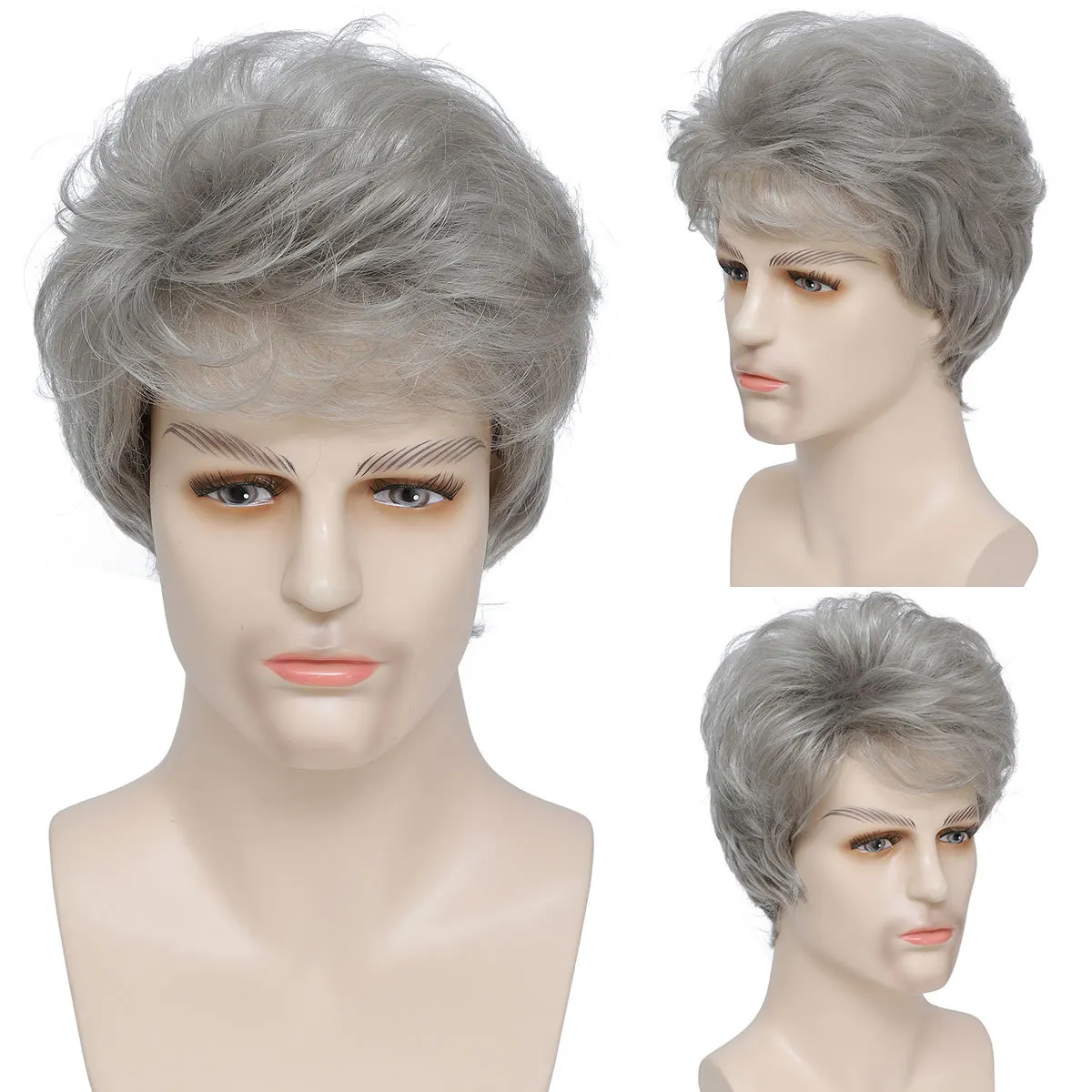 

Synthetic Short Wig for Women Fluffy Style Brown Blonde Mixed Color Voluminous Flip Fashion Heat Resistant Fiber Hairpiece Party