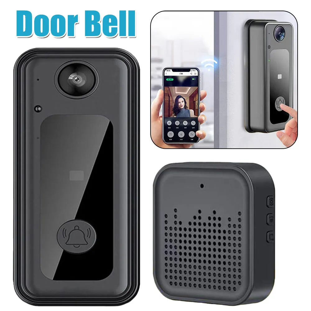 

Wireless Phone Door Bell LED Night Vision Smart Video Doorbell Security Doorbell Cloud Storage Battery Powered 1080HD Live Image