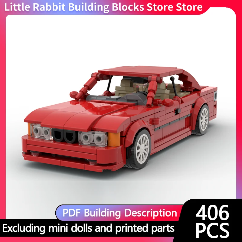 City Car Model MOC Building Bricks B10 High-Performance Luxury Sedan Modular Technology Children Holiday Gifts Assemble Toy Suit