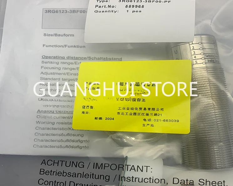 

3RG6123-3BF00-PF New Ultrasonic Sensor Quality AssuranceIn stock Fast delivery