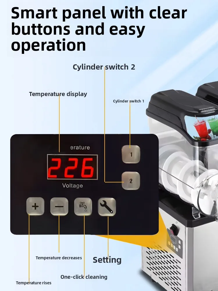 Snow melting machine Commercial large-capacity automatic slush machine Three-cylinder milk tea self-service smoothie machine