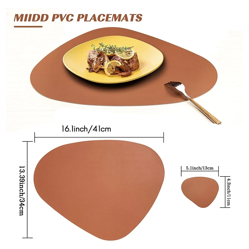 Placemats And Coasters 4 Sets,Placemats,Washable Plastic Round,Table Decoration Dining Table, Placemats