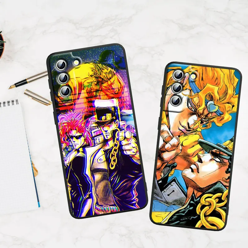 Cartoon Anime JoJo Jotaro Kujo custodia per telefono per Samsung S23 S22 S21 S20 S10 S8 Note 20 A9 A73 A71 A53 A33 Ultra Plus FE Black