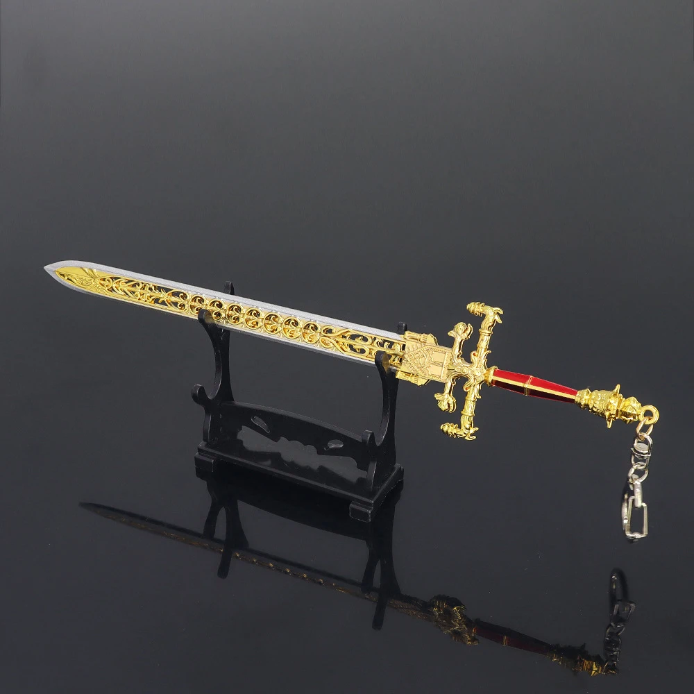 22cm Sword of Night and Flame Japanese Anime Weapon Game Samurai Swords Katana Model Accessories Keychain Ornaments Gifts Toys