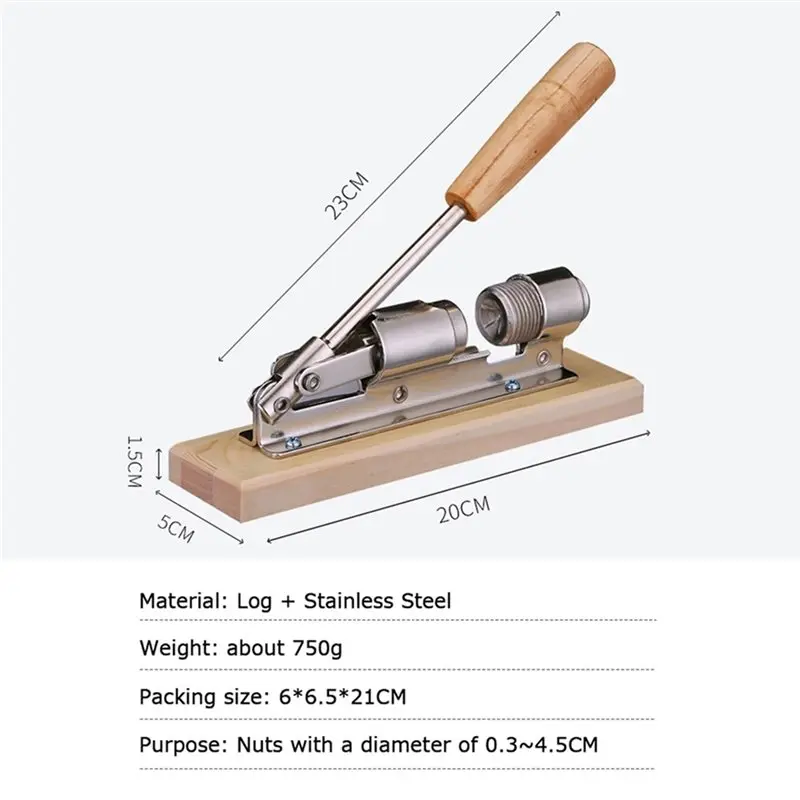 AA81-Kitchen Tools Manual Nut Cracker Stainless Steel Mechanical Sheller Pecan Walnut Fast Opener Clamp Nutcracker view 6