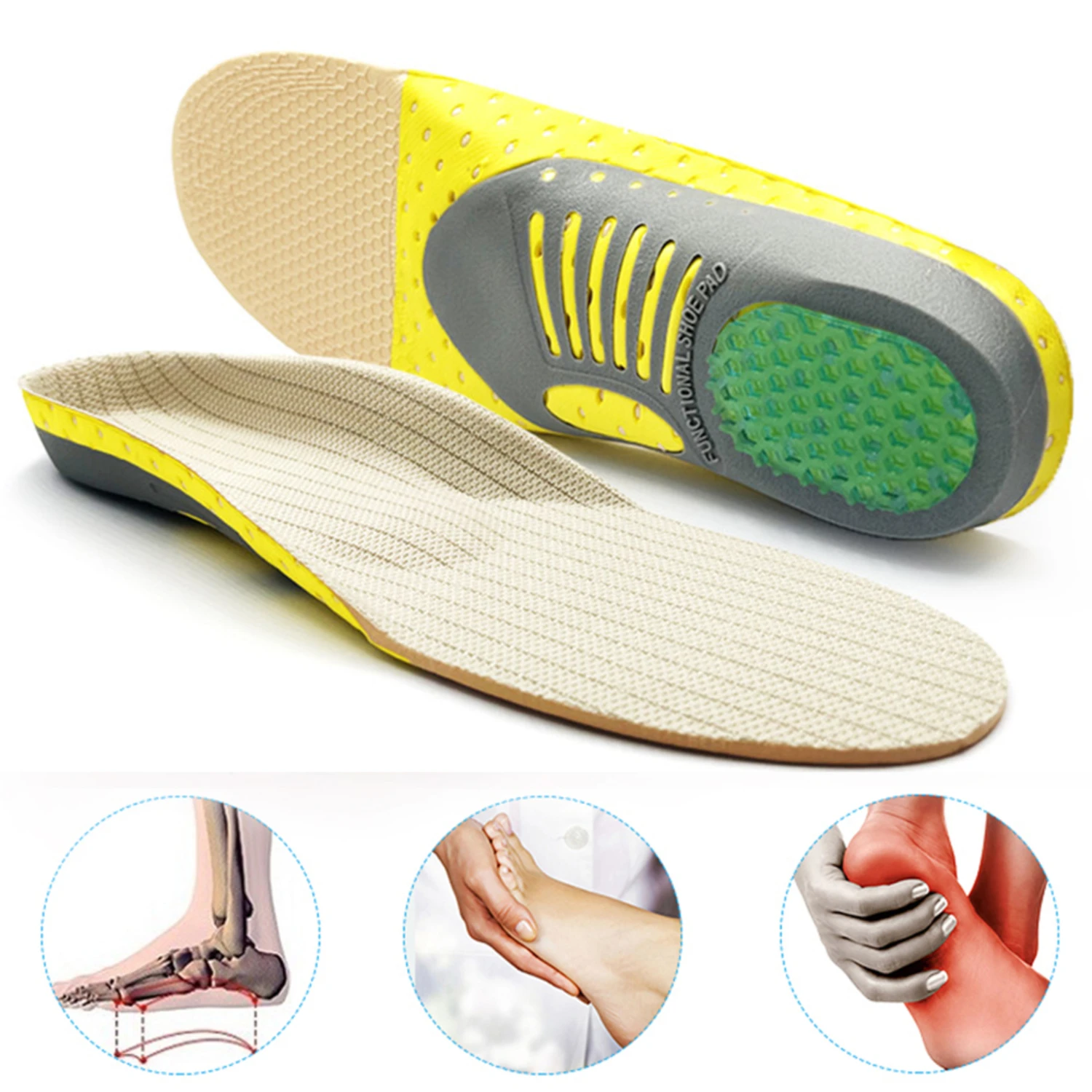 Premium High-Quality Orthopedic Gel Insoles - Bestselling Unisex Shoe Insert with Superior Arch Support for Plantar Fasciitis Re