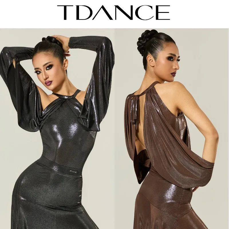

Индивидуальный комбинезон TDANCE Modern [с вырезами на шее и рукавами-фонариками] для танцев танго для взрослых с нагрудным валиком JM-278
