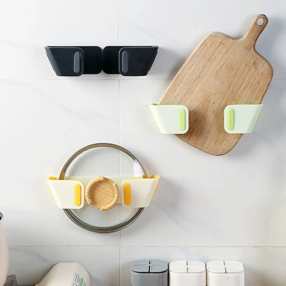 

Multifunctional Punch-Free Pot Lid Holder Self-Adhesive Wall-Mounted Pan Pot Rack Space-saving Cutting Board Shelf Household