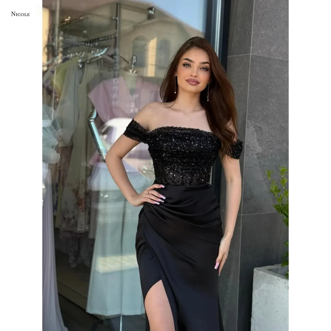 

Nicole Custom Made Evening Dresses Prom Dresses 2025 Candle Fishtail Skirt Women Evening Dress Woman Black Robe Soiree Party