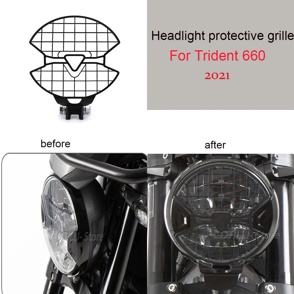 

NEW Motorcycle Accessories Headlight Guard Protector Grill For Trident 660 Trident660 2021