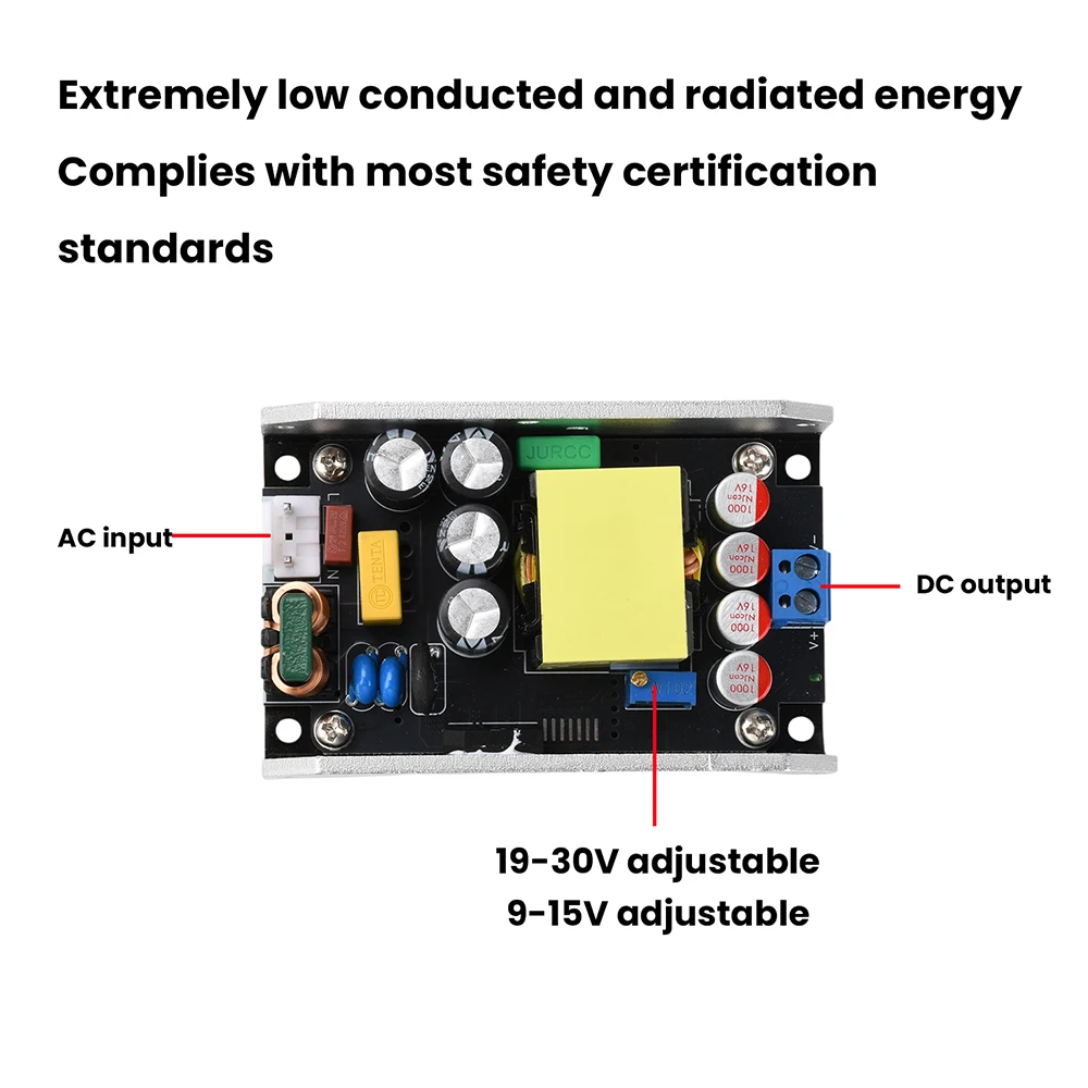 180W high-power switching power supply adjustable power module AC 190-265V to DC 9V-30V with GaN Technology Compact Design