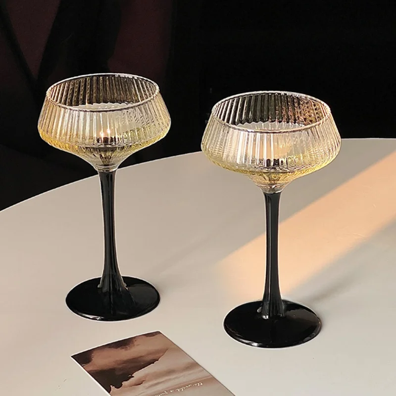 Elegante Copa de Champán de Vidrio Estilo Europeo, Copa de Vino de Tallo Alto, Copa de Cóctel para Uso Doméstico, Color Puro, Elemento Popular