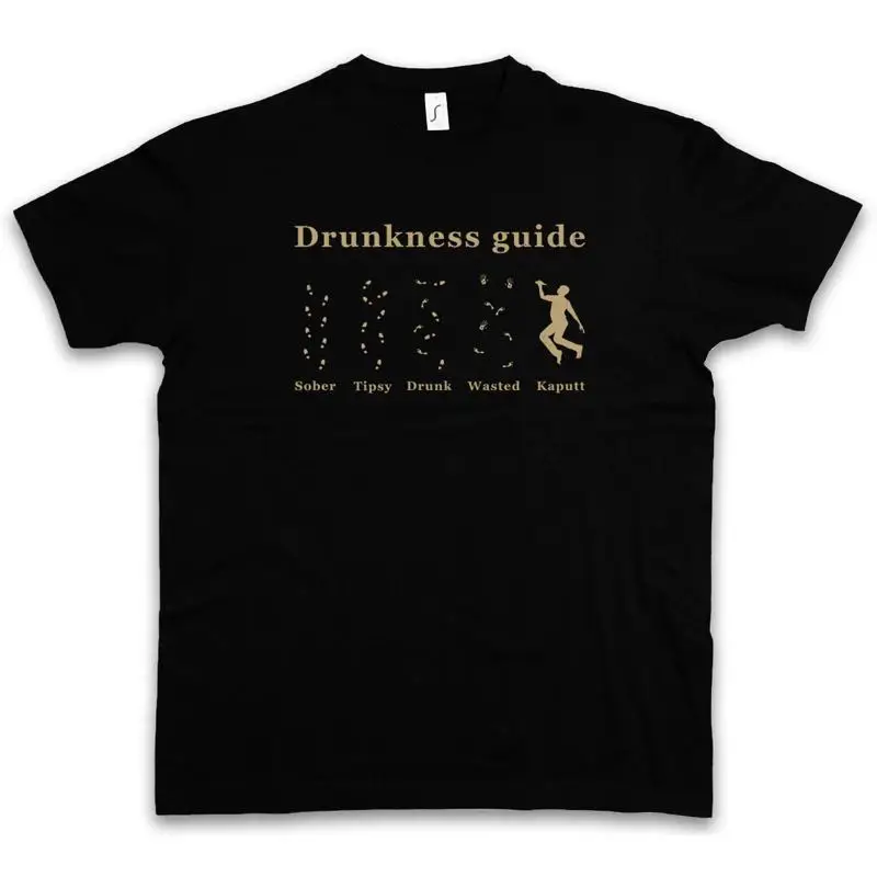 DRUNKNESS GUIDE T SHIRT Wasted Drunk Barfly Boose Drinker Drunker Fun Sober