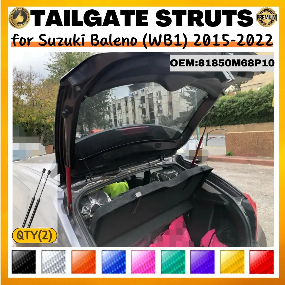 Qty(2) Trunk Struts for Suzuki Baleno (WB1) Hatchback 2015-2022 81850M68P10 Rear Tailgate Boot Lift Supports Gas Springs Shocks
