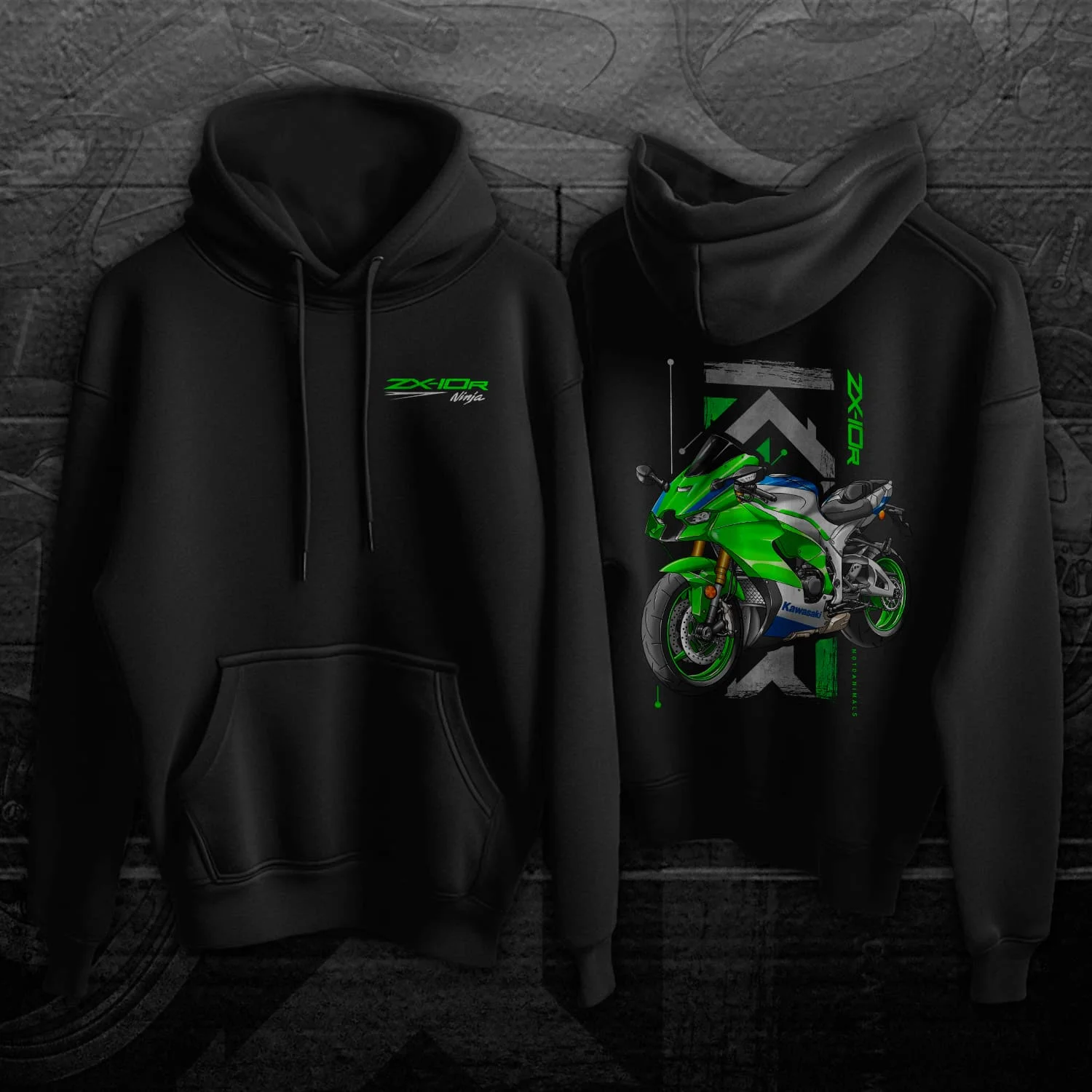 

Classic 2021-2024 Models Ninja ZX-10R Motorcycle Pullover Hoodie Comfortable Cotton Casual Mens Clothes Rider Streetwear