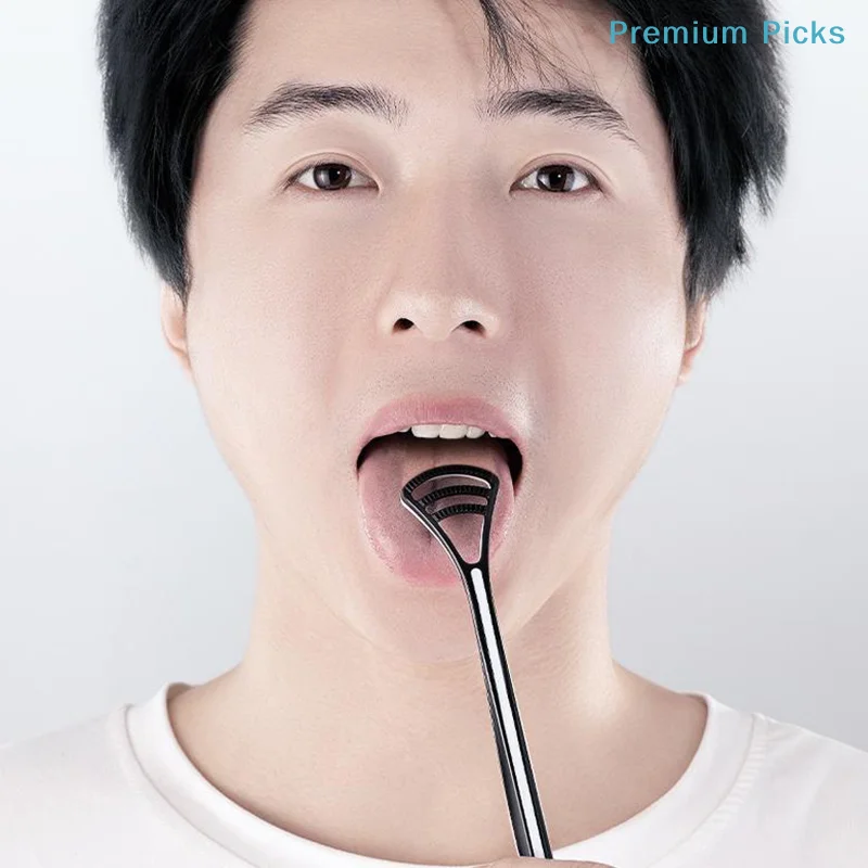 Dual Uses Tongue Scraper Cleaners Reusable Oral Health Cleaning Brush Hygiene Care Toothbrush Mouth Fresh Breath Scraping