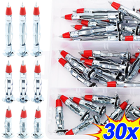 35/46/59mm Expansion Rivets Cross Screws Galvanized Steel Red Pointed Hollow Driven Anchor Metal Fasteners Woodworking Bolt Sets