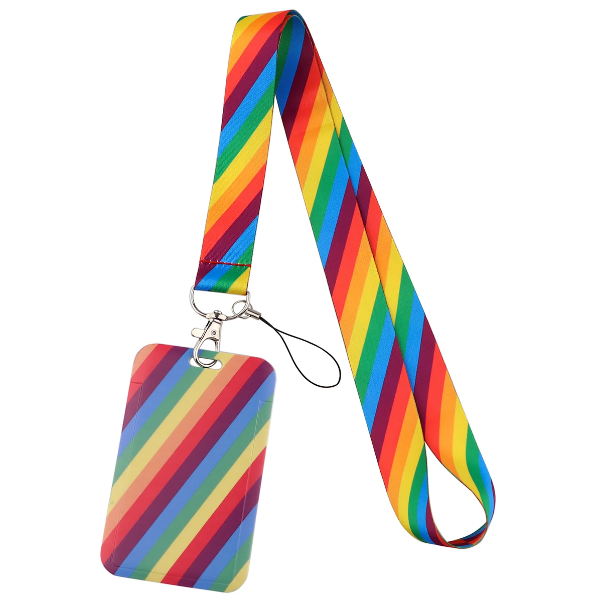 ER1979 Rainbow พวงกุญแจหมวดหมู่สายคล้องคอ Lanyards สำหรับคีย์ ID Card Pass Gym โทรศัพท์มือถือ USB ผู้ถือป้าย DIY แขวนเชือก