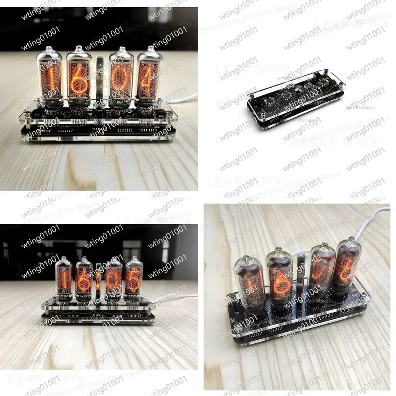 for IN8 Nixie Timepiece 4 Digit Neon Display Case Enclosure Only No Bulbs Included Retro Steampunk Desktop Decor Kit