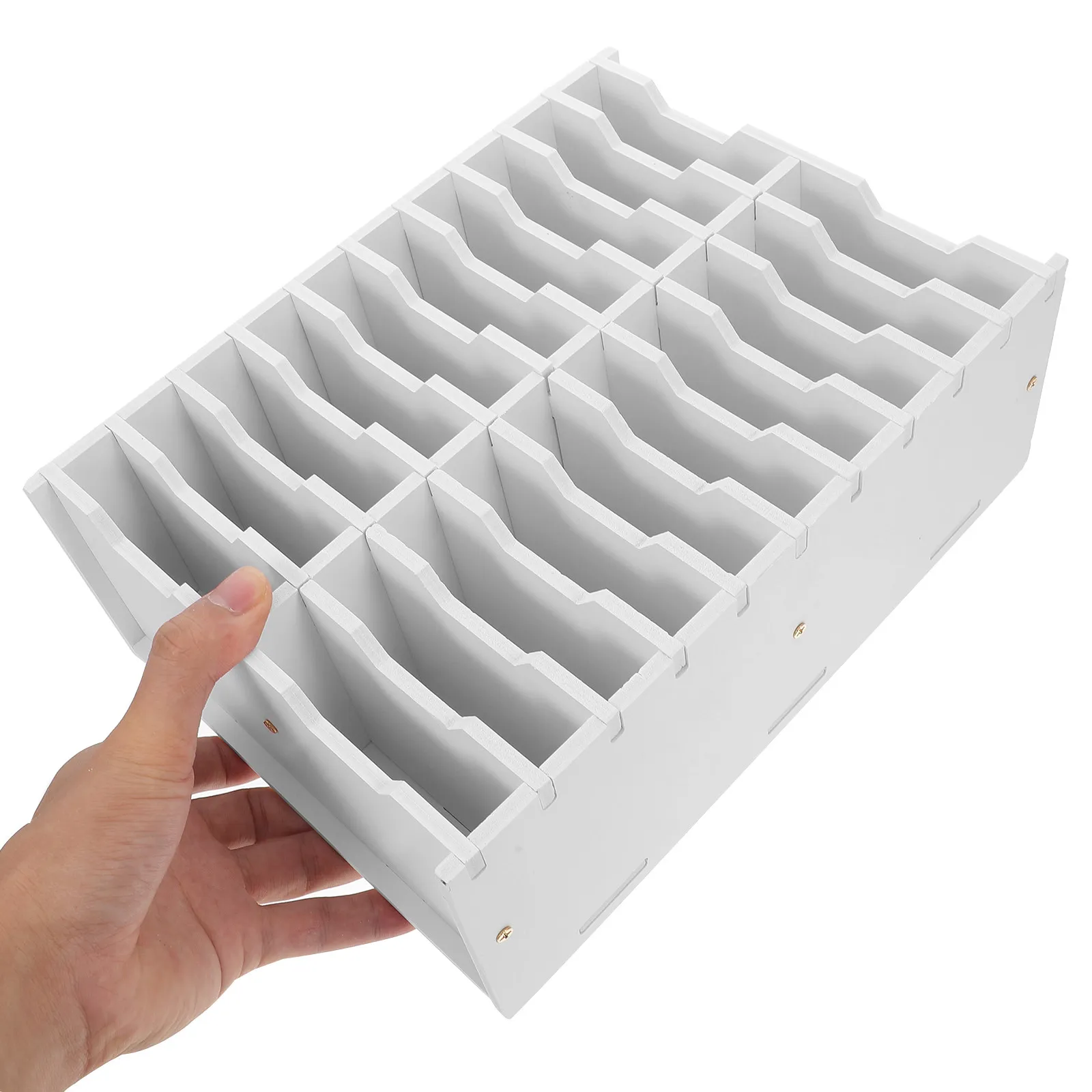 PVC Desktop Cell Phone Storage Box with Multiple Compartments for Classroom Device Organization and Focus Enhancement