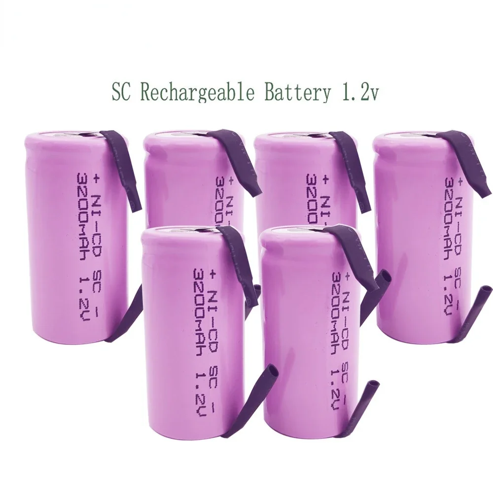 15/18/26pc SC 3200mAh 1.2V Rechargeable Battery Sub C Ni-cd Cell with Welding Tabs for Electric Drill Screwdriver Milwaukee Tool