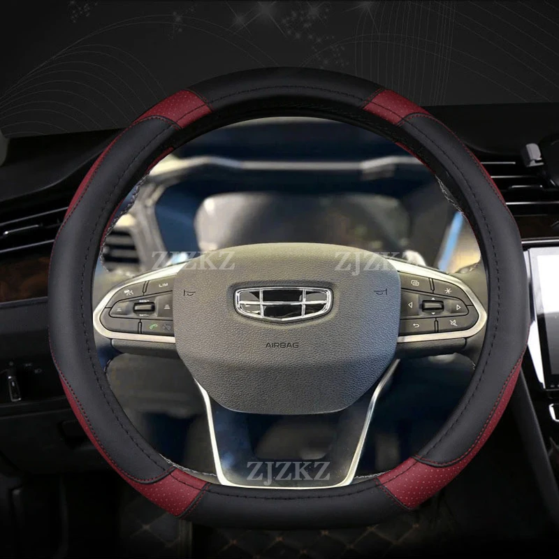 D Type Car Steering Wheel Cover Wrap For Geely Tugella okavango AZKARRA 2020-2024 Auto Accessories Steering-Wheel Protector