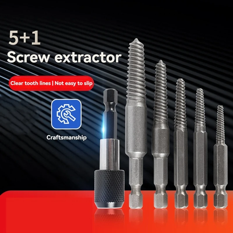 5 Pcs Damaged Extractor Drill Bit Set Hex Shank Damaged Bolt Screw Stud Extractor Extractor Tool Set Slide Extractor