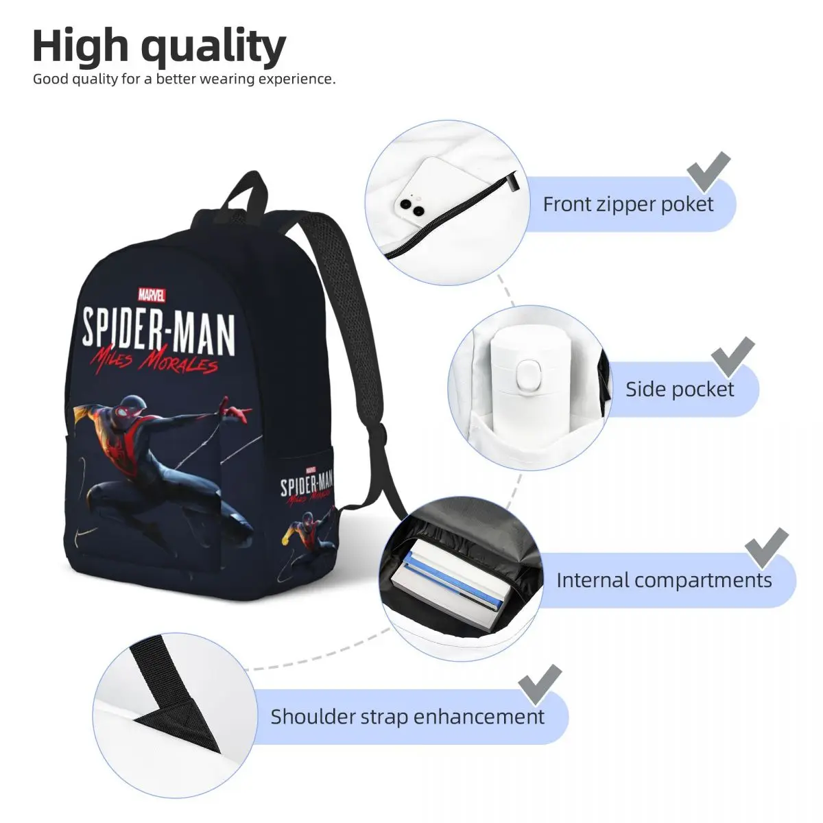 Mochila Spider-Man para niño y niña, morral escolar de Spiderman, para guardería morral, bolsa primaria de viaje