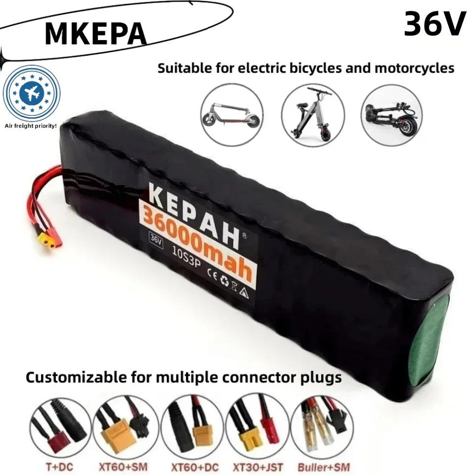 

36V 36ah 18650 lithium battery 10s3p 36000mah 1000w 42V electric scooter m365 power battery with battery pack