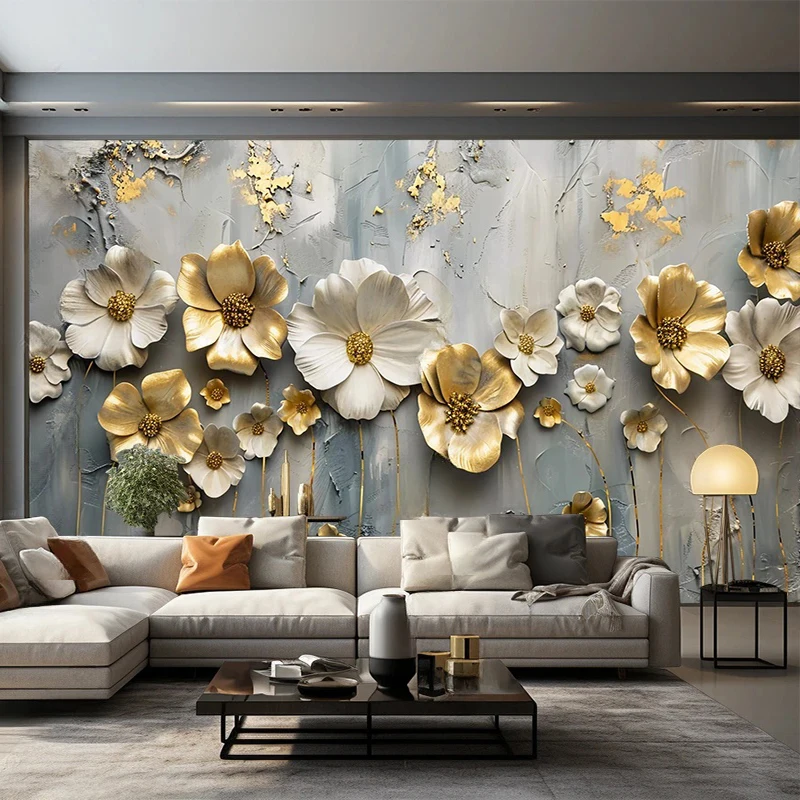 Custom Photo Wallpaper Creative Abstract 3D European Flowers Background Wall Mural Living Room TV Sofa Home Decor Classic Fresco