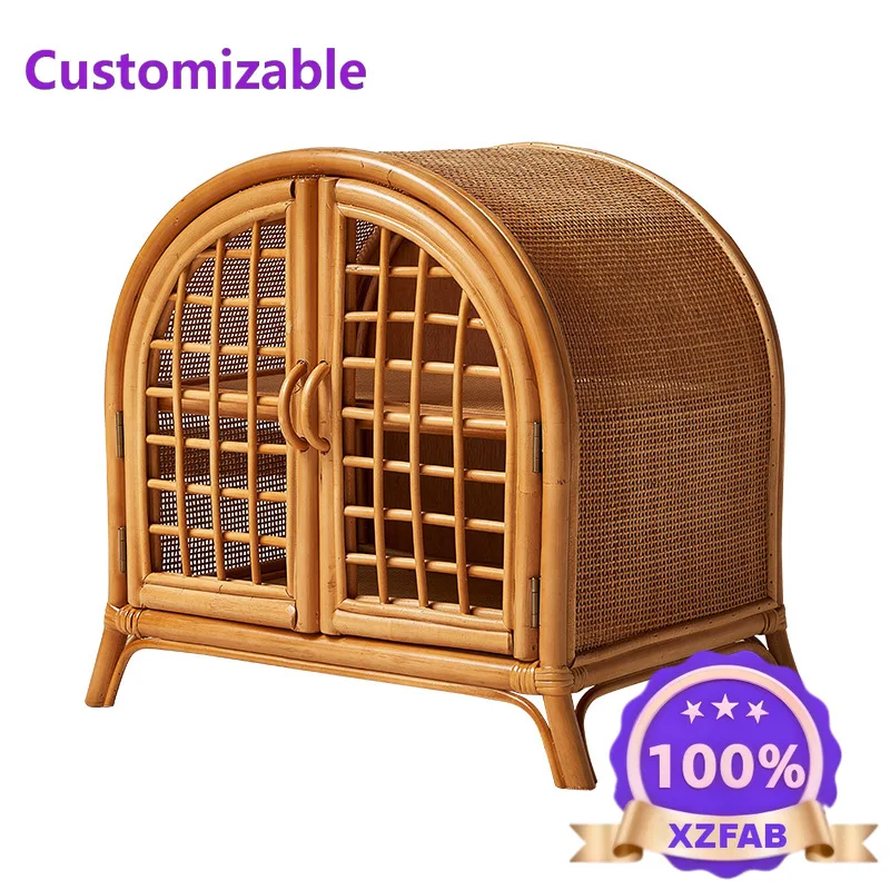 Factory Direct 2026 Retro rattan mini storage household ins cabinet small cabinet double door cute small storage rack medieval