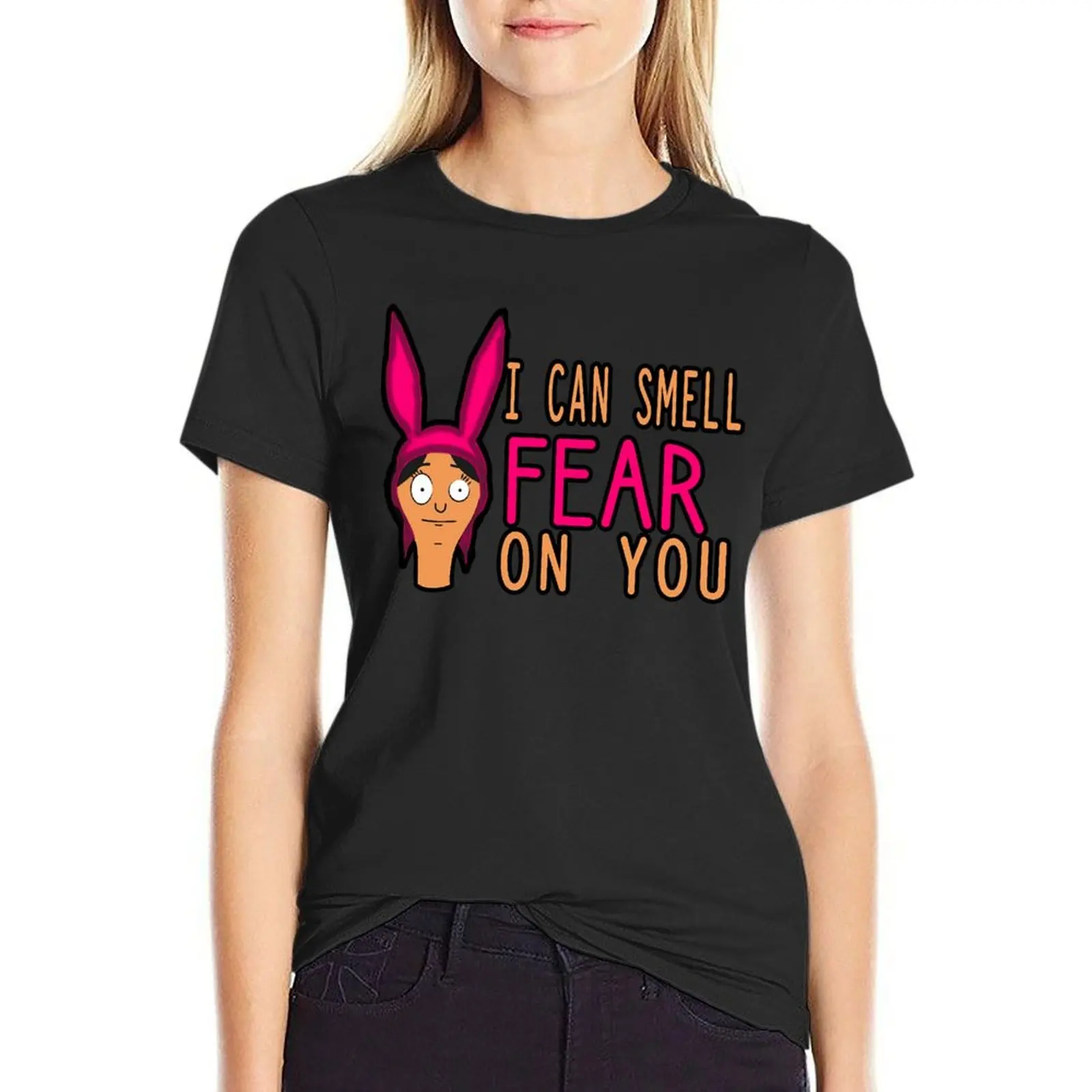 

I Can Smell Fear On You T-Shirt Short sleeve tee summer top Aesthetic clothing black t shirts for Women