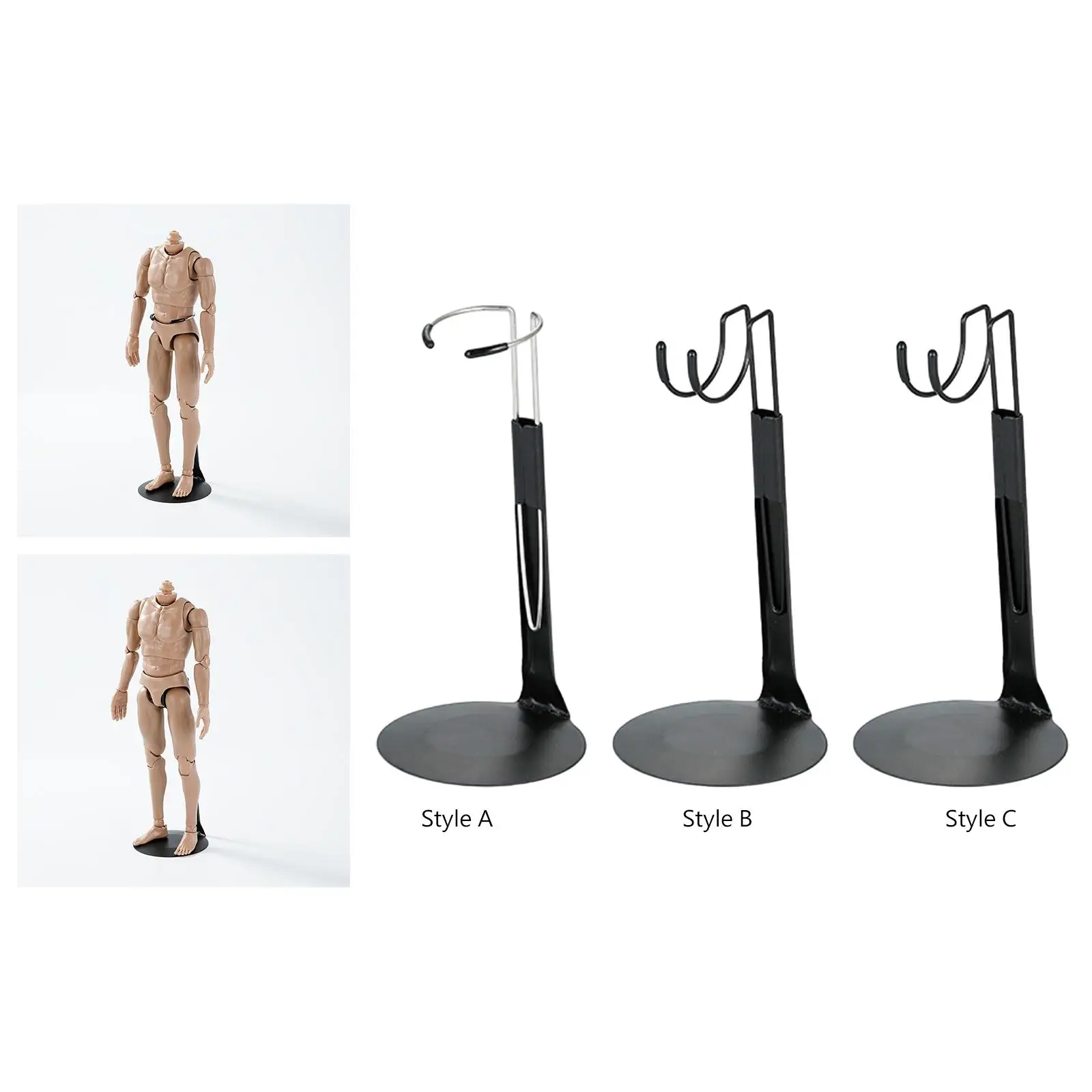 1/6 Doll Display Stand Adjustable Height Lightweight Portable Support Base for