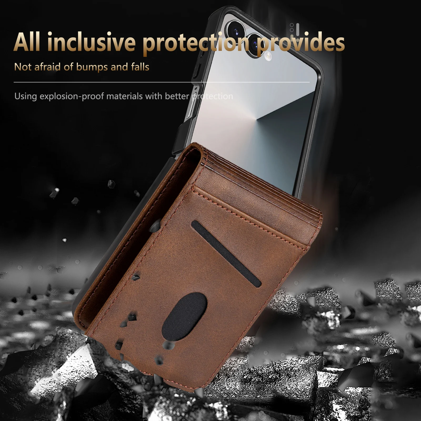 Leather Cards Solt Holder Wall - Phone Wallet Combo recension och pris