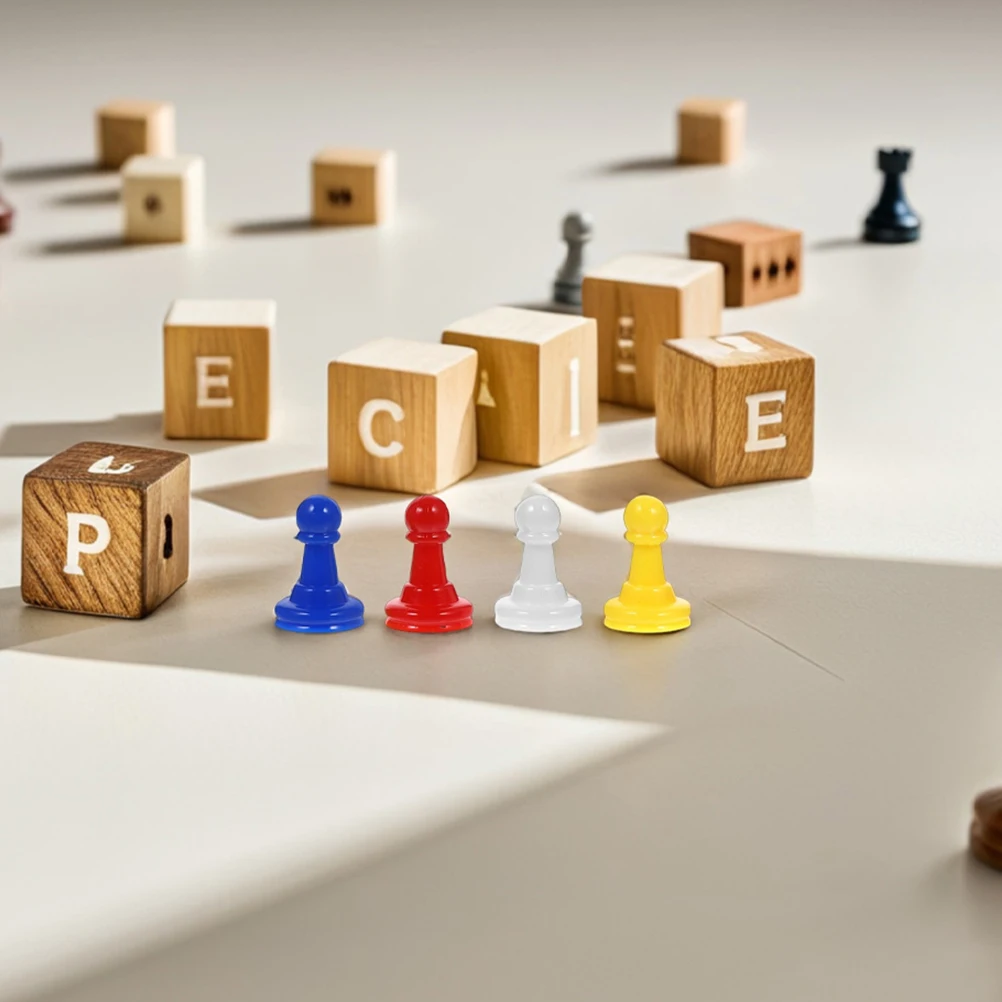 

80pcs : Colorful Plastic Chess Pieces For Board Replacement Small Pawns Table Markers Multicolor Counters Family