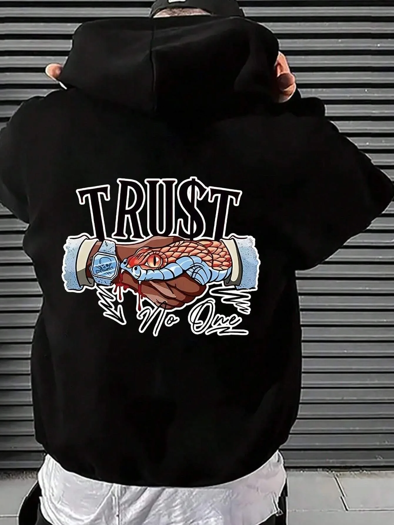 

Men's Autumn And Winter Warm Hoodie Cartoon Printed Pure Cotton Casual Sports Shirt Street Hip-Hop Harajuku Large Men Women Top