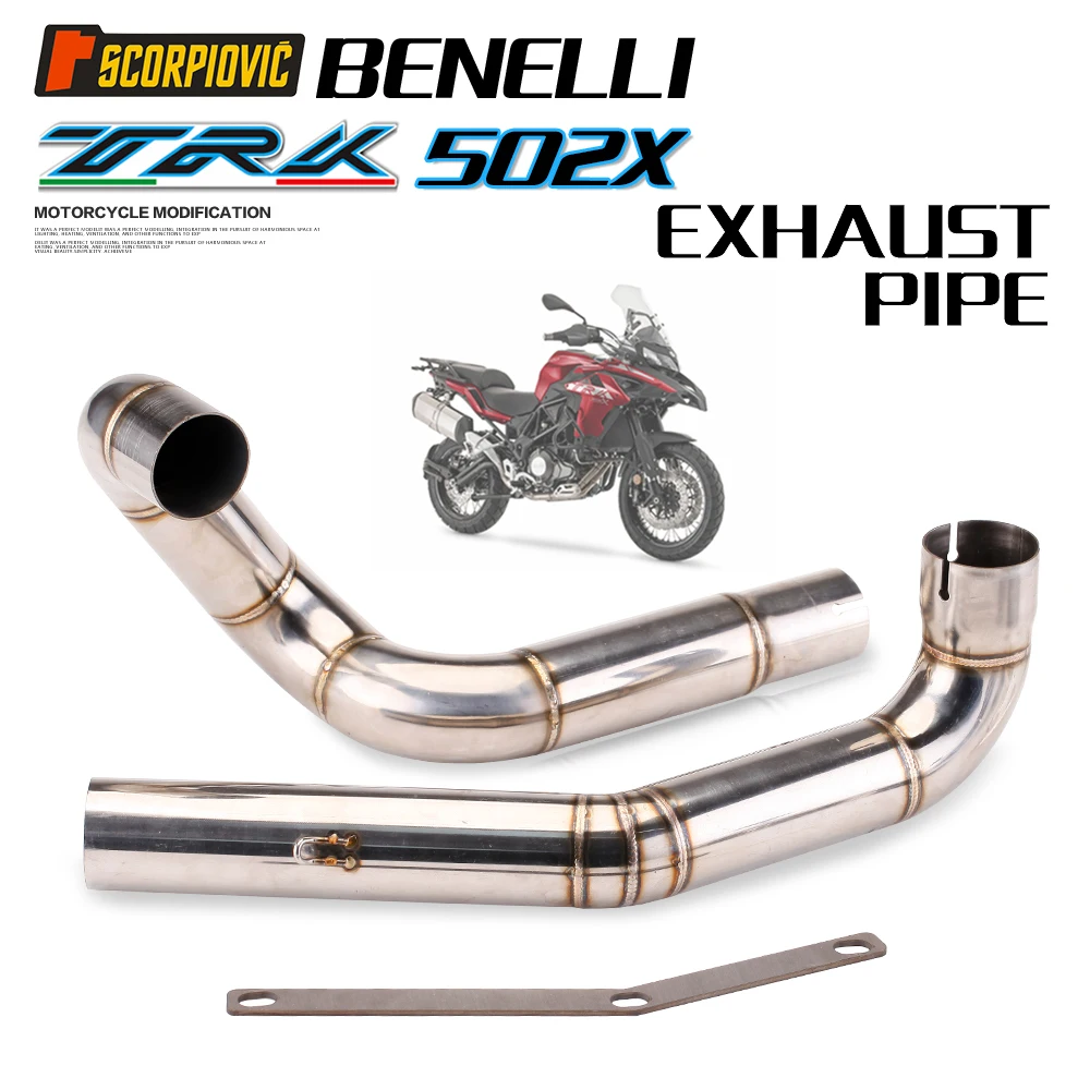 For Benelli 502C 502X TRK502 TRK 502 2016-2018 502 Motorcycle Exhaust Middle Link Pipe Muffler Sistemas De Escape Moto Exhaust