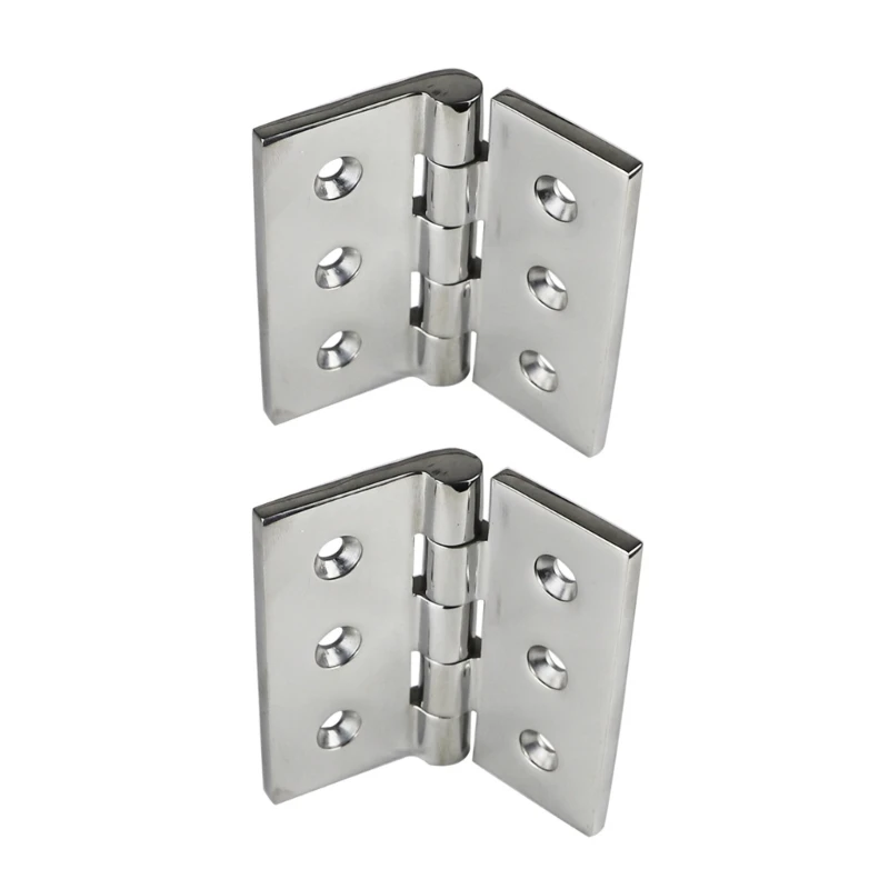 2/4Pcs Stainless Steel Hinges Door Connector Drawer 6 Mounting Holes For Furniture Bookcase Window Hardware