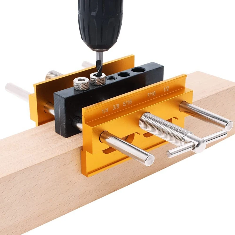 

Self Centering Doweling Jig Plus 6 Inch Widen Dowel Jig Extended Step Drill Guide Bushings Set Woodworking Joints Tools