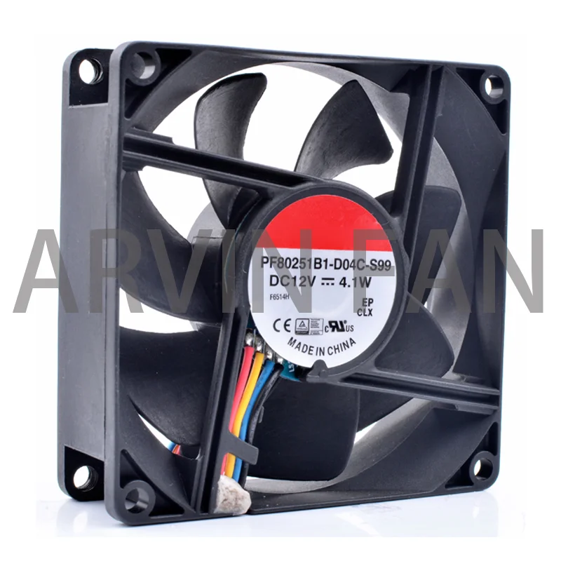 Brand New Original PF80251B1-D04C-S99 8cm 8025 80x80x25mm 12V 4.1W 4 Line Server Chassis CPU Cooling Fan